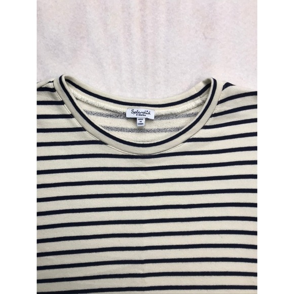 Splendid Womens Striped 2 Piece Set Crop Top Maxi Skirt Ivory Navy RS4K44E M - Picture 4 of 16